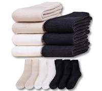 KANAV 7 Pairs Warm Winter Socks for Women Thick Thermal Boot Socks Comfy Slouchy Fuzzy Slipper Socks Cozy Chunky Ankle Socks, White*2, Beige*2, Black*3, 4-10 UK