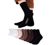 KANAV Women's 6/12 Pairs Thin Cotton Socks, Seamless-Toe Moisture Wicking Mini Crew Ankle Socks, Neutral (6 Pairs), M
