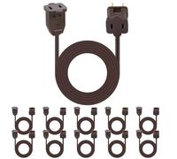 Kanayu - 10 Pack 9ft Indoor Extension Cords, 2 Prong Electrical Cord Extension, Plug and End, AC 120 Volt, for Christmas Outdoor, Connect