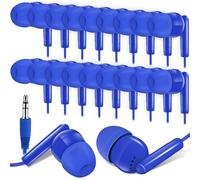 Kanayu 100 Packs Kids Earbuds Bulk Basic Student Earphone Individually Bagged 3.5 mm Headphones for Schools Classrooms Library Teens Gift (Blue)