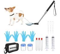 Kanayu 17 Pcs Dog Urine Collector Dog Urine Collection Pack, Include Telescopic Dog Urine Sample Catcher, Urine Sample Cups, Pipettes, Vials and Syringe for Pet Pregnancy Pee Test, Veterinary Supplies