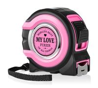 Kanayu 25ft Pink Tape Measure, 1/8 Fractions Easy Read Retractable Lightweight Measurement Tape Accuracy 1/32, Gifts for Birthday Christmas Mothers Day Mama Grandma Aunt(My Love)