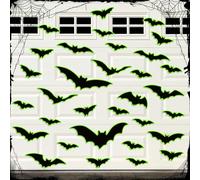 Kanayu 32 Pcs Halloween Garage Door Decorations Magnets Garage Door Magnets Glow in the Dark Magnetic Decal Luminous Stickers Halloween Decorations for Garage Door Car Refrigerator Party (Classic Bat)