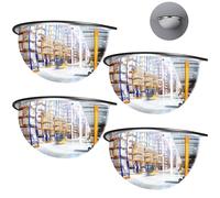 Kanayu Corner Mirror Blindspot for Wall Safety Security Acrylic Half Dome Mirror Convex Mirror Indoor for Ceiling Driveway Outdoor Hallway Warehouse Office Side View, 18"Diameter(4 Pieces)