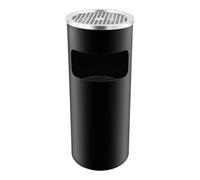 Kanbihao Ashtray Free Standing Rubbish Bin 15L Cigarette Smoking Heavy Stainless Steel Waste Bin with Removable Inner Bin 25x61cm Black