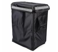 Kanbihao Foldable Food Delivery Backpack, 42L Big Food Delivery Bag Mit Reflective Strip, Insulation Time 2-3h, Black Insulated Bag for Delivery Flowers Cakes Food