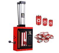 KANBOL Fully Enclosed Pneumatic Can Crusher - Safe, Air Powered Crusher for Aluminum Cans, Refined Gift Idea for Home and Garage Enthusiasts-Red