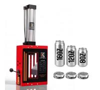 KANBOL Pneumatic Can Crusher, Fully Enclosed Air Powered Aluminum Can Crusher with Heavy Duty Mechanical Lever for 12/16oz Soda & Beer Cans - Series 415B Durable Family-Safe Recycling Tool-Red
