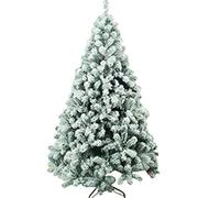 KANBUN 7ft Premium Flocked Artificial Xmas Tree, 1000 Tips, Pine Tree Hinged Christmas Tree Snow Effect Pvc Unlit With Metal Stand For Home Fashionable，210cm