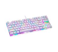 KANBUN Mechanical Gaming Keyboard,87 Keys, RGB LED Rainbow Backlit Wired Keyboard for PC/Gamer,White