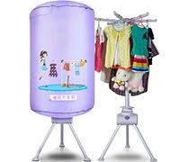 KANBUN Portable Electric Clothes Dryer With Timer Setting, Indoor Quick Drying Silent Dryer, Heated Laundry Clothes Drying Rack Airer, Stainless Steel, Maximum Load 10kg,900W