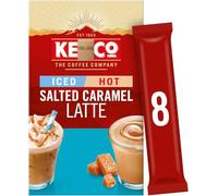 Kanco Salted Caramel Latte Sachets - 8 x 20.3g - Instant Coffee for Hot or Iced Drinks - Smooth & Creamy with a Hint of Caramel (Pack of 8)