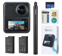 KanDao QooCam 3 Action Camera, 1/1.55" Sensors 5.7K Photo @60fps 360 Video Camera, Waterproof, Stablization, Sport & Outdoor Camera. Travel Combo.