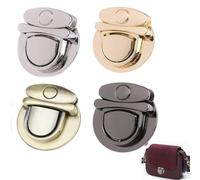 KanDery 4PCS Purse Making Lock, Clasp Catch Purse Push Lock, DIY Thumb Press Lock for Bag Making Book Leathercraft Fabric Handbag Wallet, 22x24mm