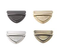 KanDery 4PCS Purse Making Lock, Clasp Catch Purse Push Lock, DIY Thumb Press Lock for Bag Making Book Leathercraft Fabric Handbag Wallet, 35x51mm
