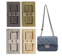 KanDery 4PCS Rectangular Twist Turn Lock, Purse Lock, DIY Catch Buckle Clasp for Bag Making Book Leather Fabric Handbag Wallet