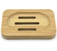 Kandid Bamboo Soap Dish - Bathroom Wooden Soap Case Holder Handmade Natural Rectangular Wood Soap Dish Holder - 11.5cm x 8.5cm - 2.2cm