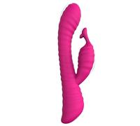 Kandid® The Wild One - Flexible Ribbed Rabbit Vibrator | Dual Motors for G-Spot & Clitoral Stimulation | 9 Vibration Modes | Waterproof & USB Rechargeable | Medical-Grade Silicone - Navy Blue