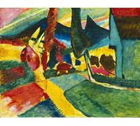 kandinsky landscape with two poplars Art Poster Print A4