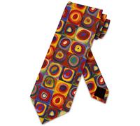Kandinsky Ties Squares and Concentric Circles Necktie Art tie by Three Rooker