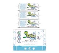 Kandoo Aquas 99% Water Based Flushable Moist Toilet Wipes, 4 x 60 Wipes (Total 240), Biodegradable, Plastic Free, Wet Toilet Tissues for Toddlers, 0% Perfume, Multipack