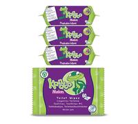 Kandoo Melon Flushable Moist Toilet Wipes, 4 x 60 Wipes (Total 240 ), Biodegradable and Plastic Free, Wet Toilet Tissues for Toddlers, Melon Scented, Multipack