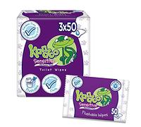 Kandoo Sensitive Flushable Toilet Wipes, 2+1 Free, Total 150 Wipes