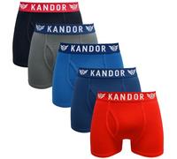 Kandor Bamboo Boxer Shorts for Men Multipack of 5 - Comfortable Breathable Stretch Cotton Trunks in Colour Mix 5 Pack - Eclipse L