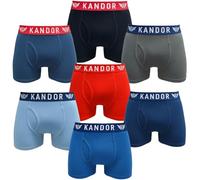 Kandor Bamboo Boxer Shorts for Men Multipack of 7 - Comfortable Breathable Stretch Cotton Trunks in Colour Mix 7 Pack - Eclipse XL
