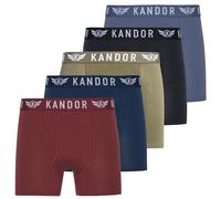 Kandor Bamboo Boxer Shorts for Men - Pack of 5, Soft, Breathable Underwear for Men, Men's Underwear Made of Bamboo Viscose and Cotton, Plain & Black Boxer Set(S, Mix Pack Black Olive)