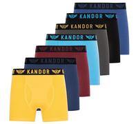 Kandor Bamboo Boxer Shorts Men - Pack of 7, Soft, Breathable Underwear for Men, Men's Underwear Made of Bamboo Viscose and Cotton, Plain & Black Boxer Briefs(XL, Yellow Mix Set Pk-C)