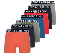 Kandor Bamboo Boxer Shorts Men - Pack of 7, Soft, Breathable Underwear for Men, Men's Underwear Made of Bamboo Viscose and Cotton, Plain & Black Boxer Briefs(S, Orange Mix Set Pk-B)