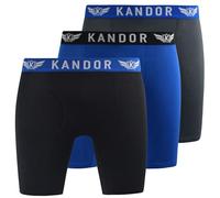 Kandor bamboo long leg mens boxers - 3 pack, soft, anti chafing, moisture wicking boxer shorts for men with front opening - fly, men’s underwear trunks multipack(M, BAMBUS0-PK-D)