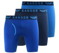 Kandor Trunken 3Pk Men's Boxer Shorts | Running | Blue / Navy | UK Size Medium