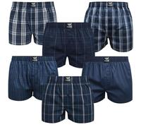 Kandor Men’s 100% Cotton Woven Boxers 6 Pack - Color Line XL