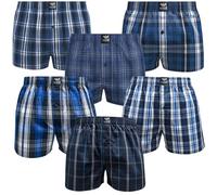 Kandor Men’s 100% Cotton Woven Boxers 6 Pack - Shadow Line XXL