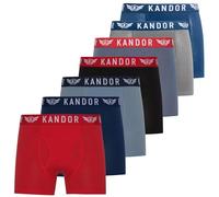 Kandor Mens Bambers 7pk Boxer Shorts, Red Mix Set, S UK
