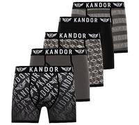 Kandor mens boxers - boxer shorts for men multipack of 5 comfortable stretch cotton men’s underwear trunks, colourful & black underpants, multi pack man briefs LINGO (XL,LINGO Pack A)