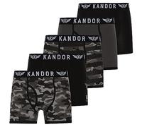 Kandor Men's Camobee Boxers 5pk in Grey | Size: Large Kandor Grey L