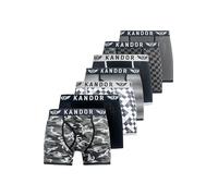 Kandor Men's Jeckers Assorted Designs Boxer Shorts (Pack of 7) in Dark Grey | Size: Large Kandor Dark Grey L