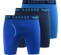 Kandor Men's Trunken Boxers 3pk in Blue | Size: Medium Kandor Blue M