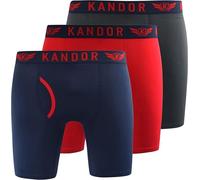 Kandor Men's Trunken Boxers 3pk in Red | Size: Medium Kandor Red M