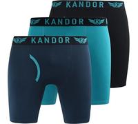 Kandor Trunken 3Pk Boxer Shorts Men's | Running | Turquoise / Navy / Black | UK Size Small