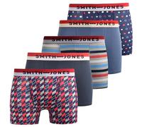 Kandor SMITH & JONES mens boxers - multipack of 5, stretch cotton men’s boxer shorts, comfortable underpants for men, colourful and black underwear trunks, multi pack man briefs(XXL, Nellary)
