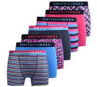 Kandor SMITH & JONES mens boxers - multipack of 7, stretch cotton men’s boxer shorts, comfortable underpants for men, colourful and black underwear trunks, multi pack man briefs(XL, Taden, Blue)