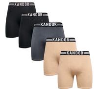 Kandor Women’s Bamboo Boxer Shorts - 5 Pack Soft Tagless Breathable Stretch Boxer Briefs, Comfortable Seamless Underwear Multipack 5 Pack - EssentialsCore M