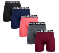 Kandor Women’s Bamboo Boxer Shorts - 5 Pack Soft Tagless Breathable Stretch Boxer Briefs, Comfortable Seamless Underwear Multipack 5 Pack - SignatureCore S