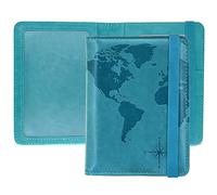 kandouren RFID Blocking Passport Holder Cover Case,Passport Wallet for Men & Women,best gifts for travelers,credit card and ID holder wallets,travel accessories, F-Green Map, Minimalist