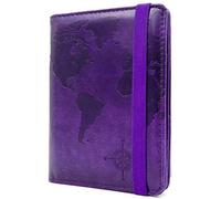 kandouren RFID Blocking Passport Holder Cover Case,Passport Wallet for Men & Women,best gifts for travelers,credit card and ID holder wallets,travel accessories, B-Purple World, OneSize, Minimalist