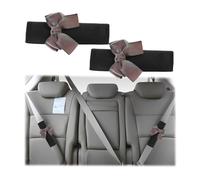 KANDUJIMU 2 Pcs Bow Tie Auto Seat Belt Cover, Soft Ice Silk Car Seatbelt Shoulder Pad for a More Comfortable Driving, Safety Strap Neck Cushion Protector, Car Accessories for Adult Kid
